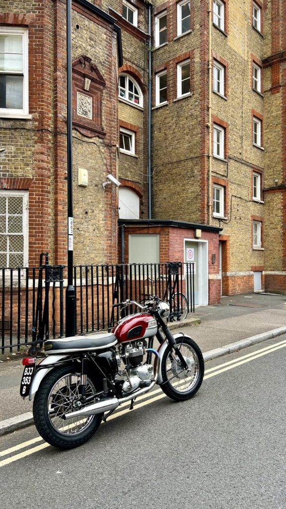 1964 Triumph Trophy TR6 - London based Action Vehicle Hire Car Motorbike Bus Coach Vehicle Supply Film TV Productions