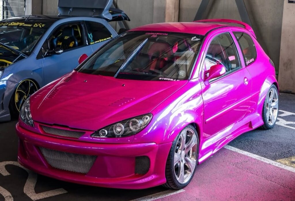 2003 Pink Peugeot 206 GTI - London based Action Vehicle Hire Vehicle Supply Film TV Productions
