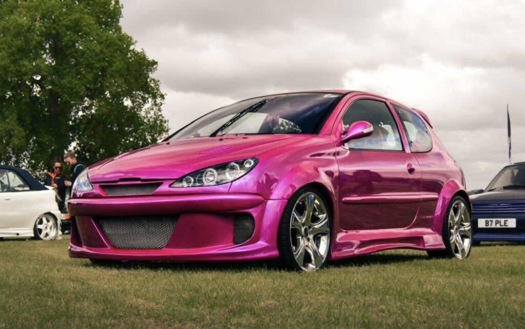 2003 Pink Peugeot 206 GTI - London based Action Vehicle Hire Vehicle Supply Film TV Productions